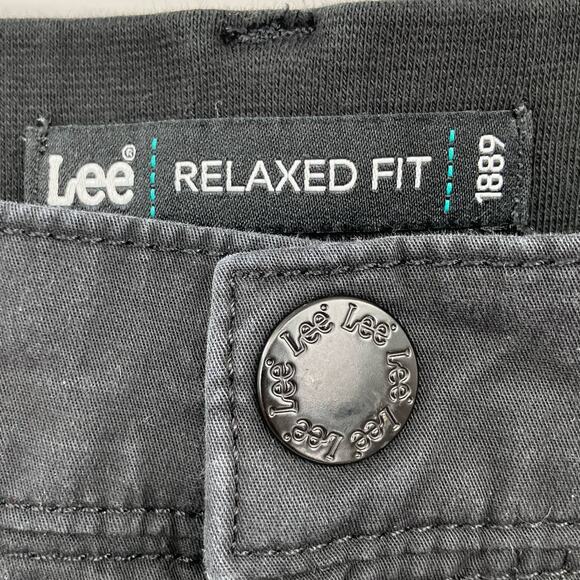 Lee Black Relaxed Fit 1889 Comfort Elastic Waist Zip Lightweight Cargo Pants - Picture 2 of 8